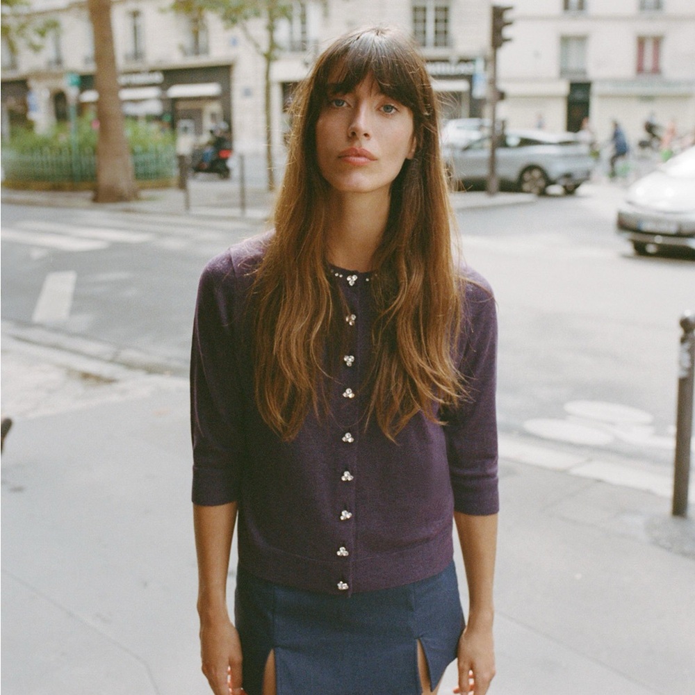 JEWEL BEADED KNIT CARDIGAN